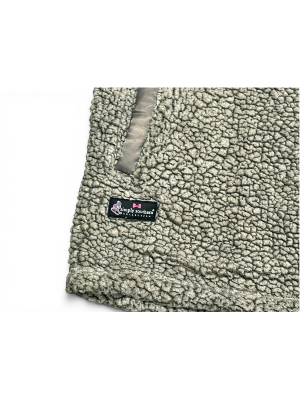 Simply Southern Women's Sherpa Fleece Pullover Aztec Southwestern 1/4 Zip Gray M - Picture 3 of 10